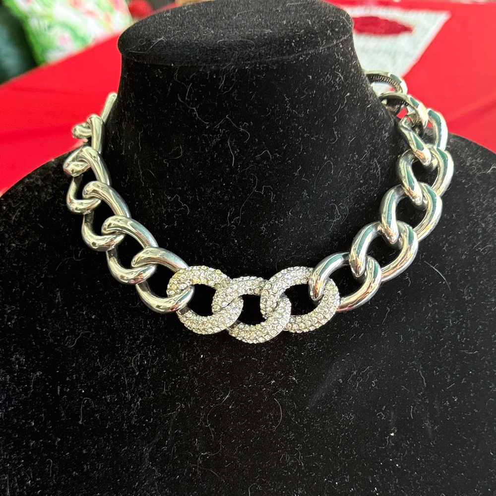 Park Lane Silver and Crystal Chain Necklace